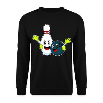Bowling Bowlingkugel Pin - Unisex Pullover - Schwarz - Vorne - Alina (178cm) & Michal (187cm)