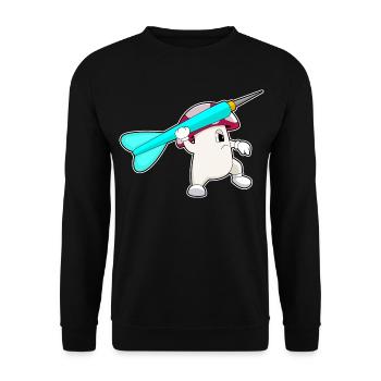 Pilz Dart Dartpfeil - Unisex Pullover - Schwarz - Vorne - Alina (178cm) & Michal (187cm)
