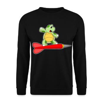 Schildkröte Dart Dartpfeil - Unisex Pullover - Schwarz - Vorne - Alina (178cm) & Michal (187cm)