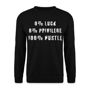 Citation de l’agitation Pas de chance Privilège - Sweat-shirt Unisexe - noir - Devant - Alina (178cm) & Michal (187cm)