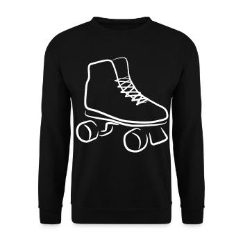 Roller Skates Zeichnung - Unisex Pullover - Schwarz - Vorne - Alina (178cm) & Michal (187cm)