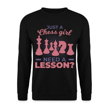 Chess Girl - Unisex Sweatshirt - black - Front - Alina (178cm) & Michal (187cm)