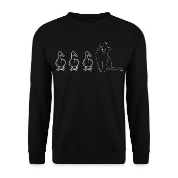 Animaux mignons canards et chat - Sweat-shirt Unisexe - noir - Devant - Alina (178cm) & Michal (187cm)