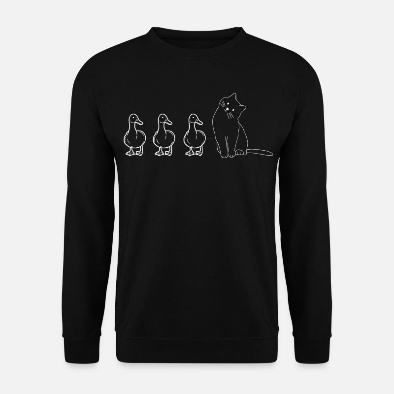 Animaux mignons canards et chat - Sweat-shirt Unisexe - noir