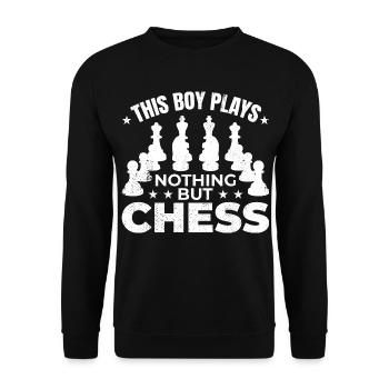 Chess boy - Unisex Sweatshirt - black - Front - Alina (178cm) & Michal (187cm)