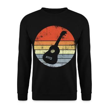 Vintage Ukulele Skizze - Unisex Pullover - Schwarz - Vorne - Alina (178cm) & Michal (187cm)