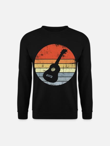 Vintage Ukulele Skizze - Unisex Pullover - Schwarz