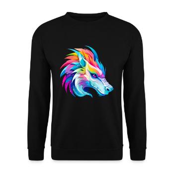 Rainbow Dragon Head - Unisex Sweatshirt - black - Front - Alina (178cm) & Michal (187cm)