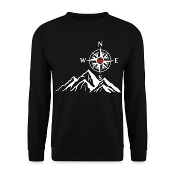 The White Mountain and the Compass Rose - Unisex Sweatshirt - black - Front - Alina (178cm) & Michal (187cm)