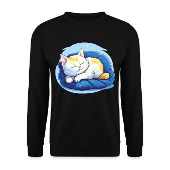 Sleeping Cat Official Sleep Shirt Kitten - Unisex Sweatshirt - black - Front - Alina (178cm) & Michal (187cm)