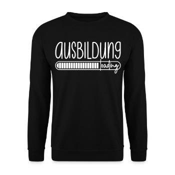 Ausbildung loading Azubi Azubine Auszubildender - Unisex Pullover - Schwarz - Vorne - Alina (178cm) & Michal (187cm)