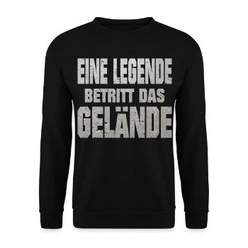 Eine Legende betritt das Gelände - Unisex Pullover - Schwarz - Vorne - Alina (178cm) & Michal (187cm)