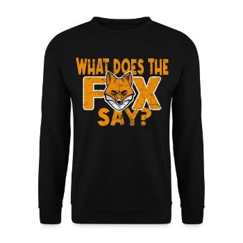 What does the Fox say - Unisex Pullover - Schwarz - Vorne - Alina (178cm) & Michal (187cm)