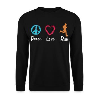 Peace Love Running - Unisex Sweatshirt - black - Front - Alina (178cm) & Michal (187cm)