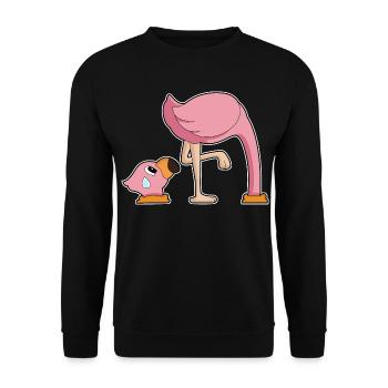 Trou de flamant rose dans le sol - Sweat-shirt Unisexe - noir - Devant - Alina (178cm) & Michal (187cm)