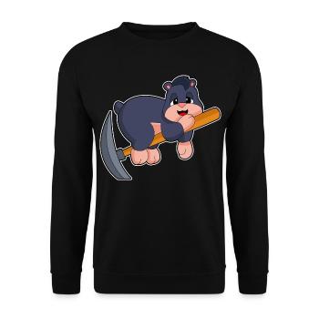 Maulwurf Bergarbeiter Spitzhacke Bergbau - Unisex Pullover - Schwarz - Vorne - Alina (178cm) & Michal (187cm)