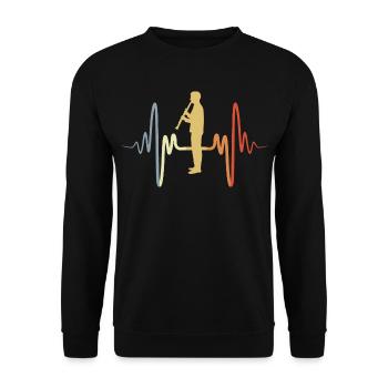 Vintage clarinetist - Unisex Sweatshirt - black - Front - Alina (178cm) & Michal (187cm)