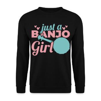 Funny Banjo Girl - Unisex Sweatshirt - black - Front - Alina (178cm) & Michal (187cm)