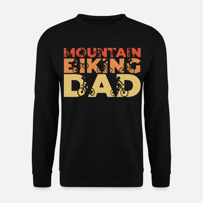 Lustiger Mountainbiker Vater - Unisex Pullover - Schwarz