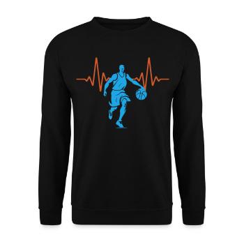 ECG Heartbeat Basketball Pulse | Couleurs changeantes - Sweat-shirt Unisexe - noir - Devant - Alina (178cm) & Michal (187cm)