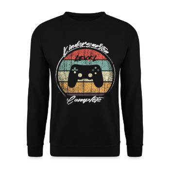 Kindergarten Level Complete Gamer - Unisex Pullover - Schwarz - Vorne - Alina (178cm) & Michal (187cm)