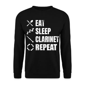 Routine clarinette - Sweat-shirt Unisexe - noir - Devant - Alina (178cm) & Michal (187cm)