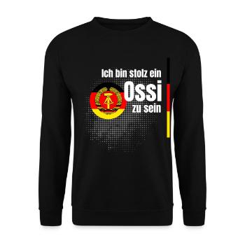 ossi stolz NVA ostdeutsch spruch humor witz sachse - Unisex Pullover - Schwarz - Vorne - Alina (178cm) & Michal (187cm)