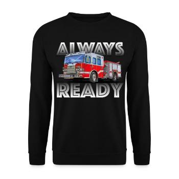 The fire brigade, your friend and helper - Unisex Sweatshirt - black - Front - Alina (178cm) & Michal (187cm)