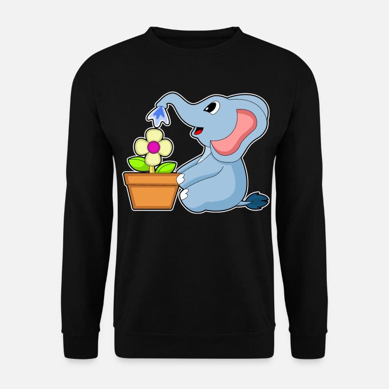 Fleur de pot de fleurs d’éléphant - Sweat-shirt Unisexe - noir