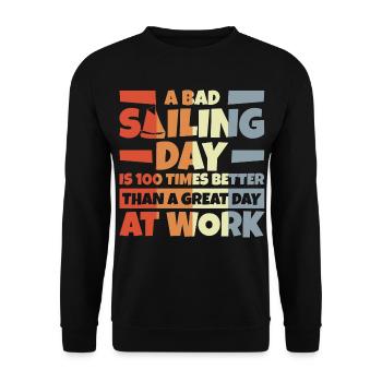 Segelboot Spruch - Unisex Pullover - Schwarz - Vorne - Alina (178cm) & Michal (187cm)