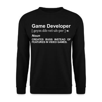 Spieleentwickler Bedeutung - Unisex Pullover - Schwarz - Vorne - Alina (178cm) & Michal (187cm)