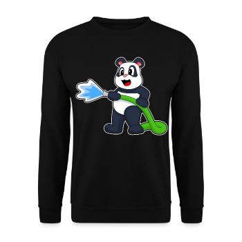 Panda Firefighter Fire Hose Fire Hose Fire Brigade - Unisex Sweatshirt - black - Front - Alina (178cm) & Michal (187cm)