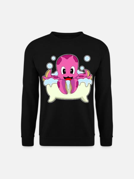 Octopus Bathing Bathtub - Unisex Sweatshirt - black