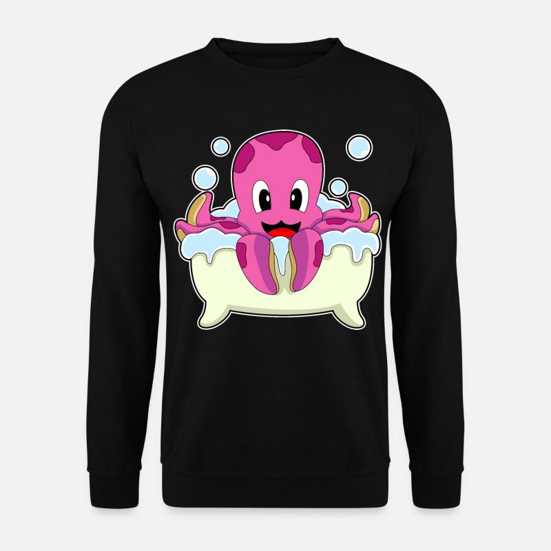 Krake Baden Badewanne - Unisex Pullover - Schwarz