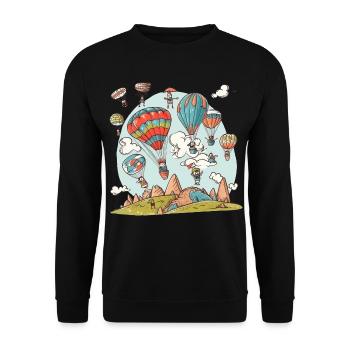 Ballon Doodle - Unisex Pullover - Schwarz - Vorne - Alina (178cm) & Michal (187cm)