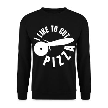 J’aime trancher la pizza - Sweat-shirt Unisexe - noir - Devant - Alina (178cm) & Michal (187cm)