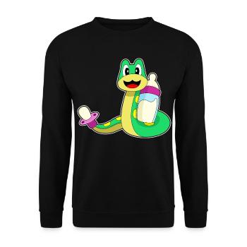 Lait pour biberon Snake - Sweat-shirt Unisexe - noir - Devant - Alina (178cm) & Michal (187cm)