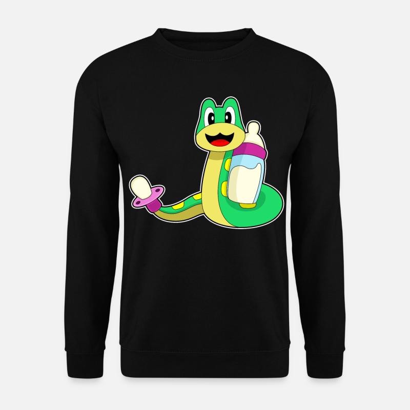 Schlange Babyflasche Schnuller - Unisex Pullover - Schwarz