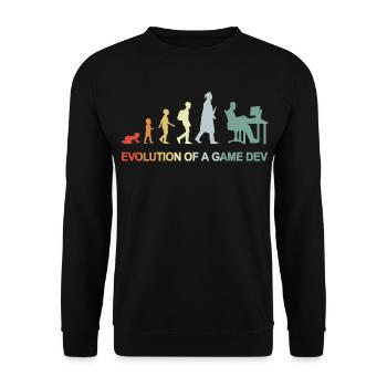 Game Dev Evolution - Unisex Pullover - Schwarz - Vorne - Alina (178cm) & Michal (187cm)