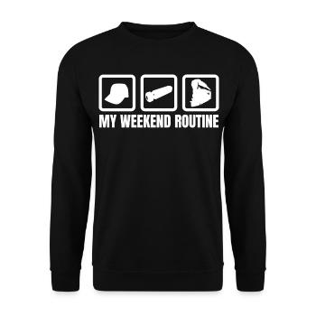 My weekend routine - Unisex Sweatshirt - black - Front - Alina (178cm) & Michal (187cm)