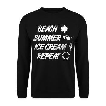 Beach Summer Ice Cream Repetition - Unisex Sweatshirt - black - Front - Alina (178cm) & Michal (187cm)