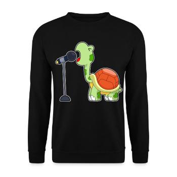 Chant Turtle Singer Microphone Chant - Sweat-shirt Unisexe - noir - Devant - Alina (178cm) & Michal (187cm)
