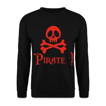 Pirate! (red) - Unisex Sweatshirt - black - Front - Alina (178cm) & Michal (187cm)