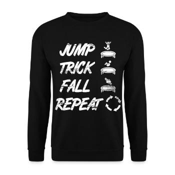 Trampolinspruch - Unisex Pullover - Schwarz - Vorne - Alina (178cm) & Michal (187cm)