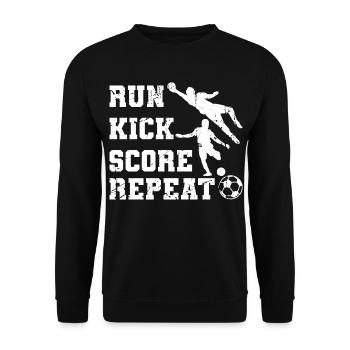 Run Kick Score Repeat - Unisex Sweatshirt - black - Front - Alina (178cm) & Michal (187cm)