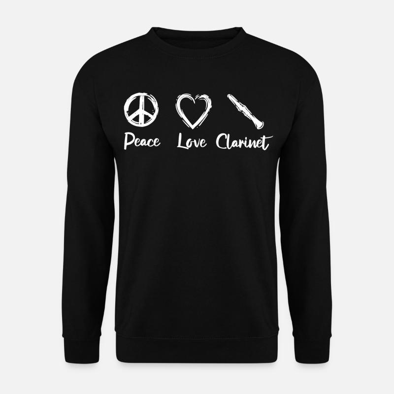 Peace Love Clarinet - Unisex Pullover - Schwarz
