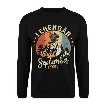 September 1957 - September 1957 Jahrestag 1957 - Unisex Pullover - Schwarz - Vorne - Alina (178cm) & Michal (187cm)