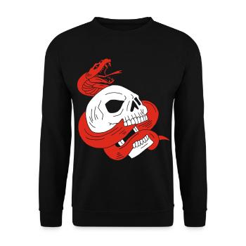 The skull and the red snake - Unisex Sweatshirt - black - Front - Alina (178cm) & Michal (187cm)