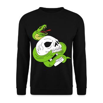 The skull and the snake - Unisex Sweatshirt - black - Front - Alina (178cm) & Michal (187cm)