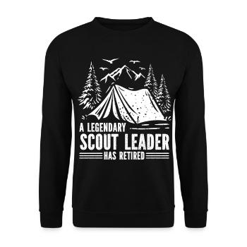 Pfadfinderleiter | Pfadfinder Scouting Geschenk - Unisex Pullover - Schwarz - Vorne - Alina (178cm) & Michal (187cm)